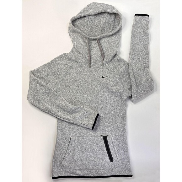 Nike Hoodie Sweatshirt Womens XS Gray Pullover Hypernatural Therma Fit Thumbhole - Picture 1 of 12
